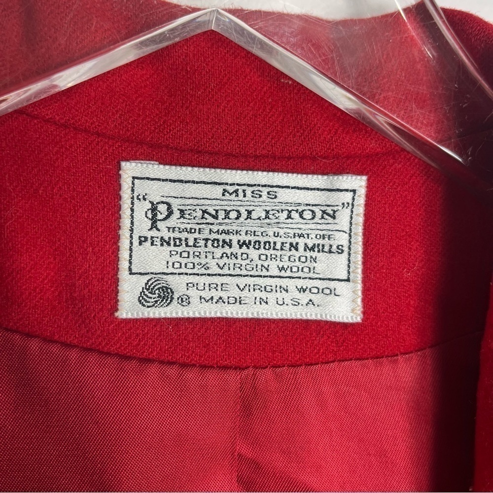 Pendleton One Button Red Wool Blazer Size Medium - image 2